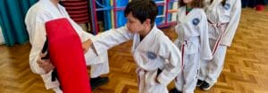 "Little Dragons martial arts class in Stevenage with children learning Taekwon-Do"