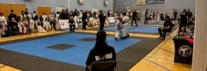 Students competing in a Taekwon-Do competition at HSTS Taekwon-Do